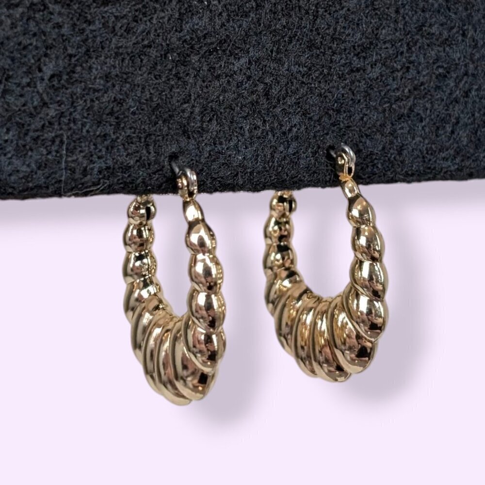 (2/$20) Puffy Cinched Hoop Earrings